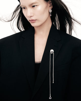 Multi-way Earrings with Detachable Chandelier - Liora Silver (amethyst)