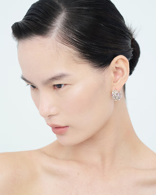 Multi-way Earrings with Detachable Chandelier - Liora Silver (amethyst)