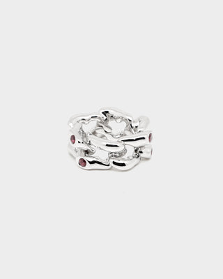 Embellished Closed Ring - Kava Silver