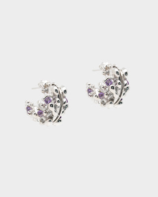 Multi-way Earrings with Detachable Chandelier - Liora Silver (amethyst)