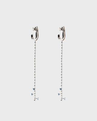 Multi-way Earrings with Detachable Chandelier - Vela II Silver