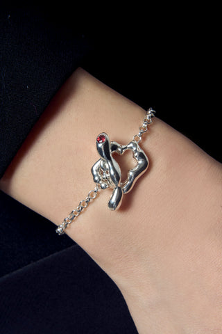 Toggle Clasp Bracelet with Embellished Stone - Yio II