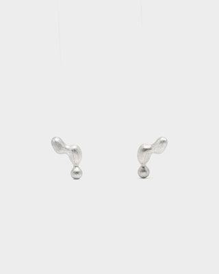 Stud Earrings - Balloon (Silver, Hairline)