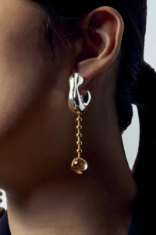 Chubby Hoop Earrings with Detachable Chandelier - Glar with Drop